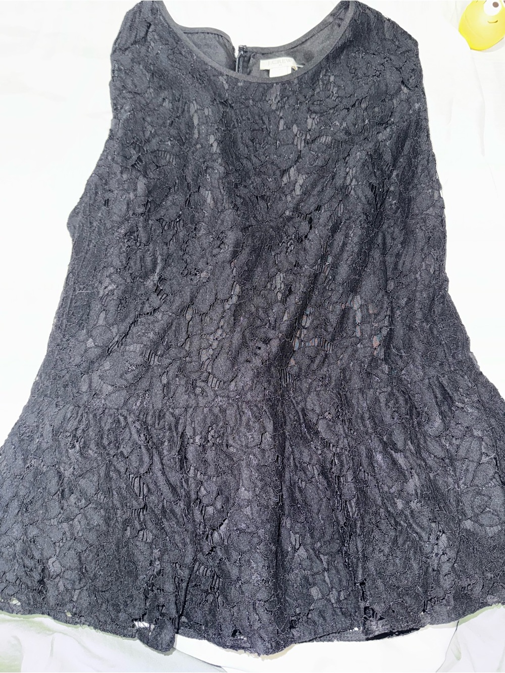 J. Crew Black Lace Sleeveless Top